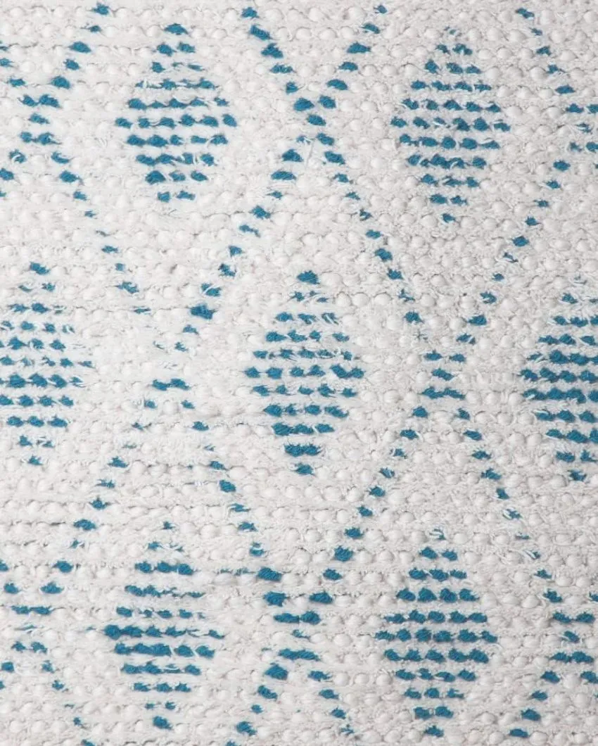 Kilim Hand Woven Dhurrie Wool Rug Cultural Patterns| Ivory | 4 x 6 Feet