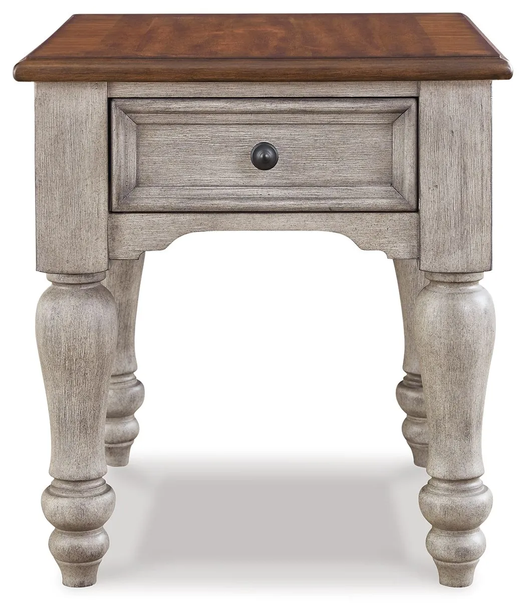 Lodenbay - Antique Gray / Brown - Rectangular End Table