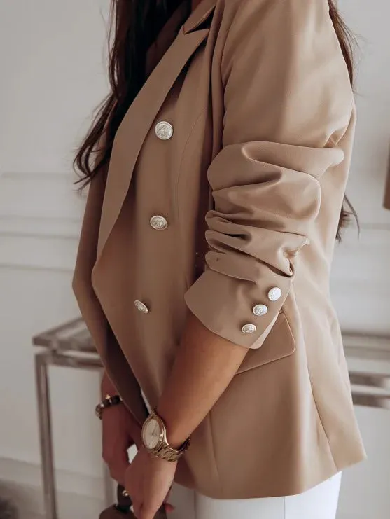 Luexco Women's Blazer Short Double Breasted