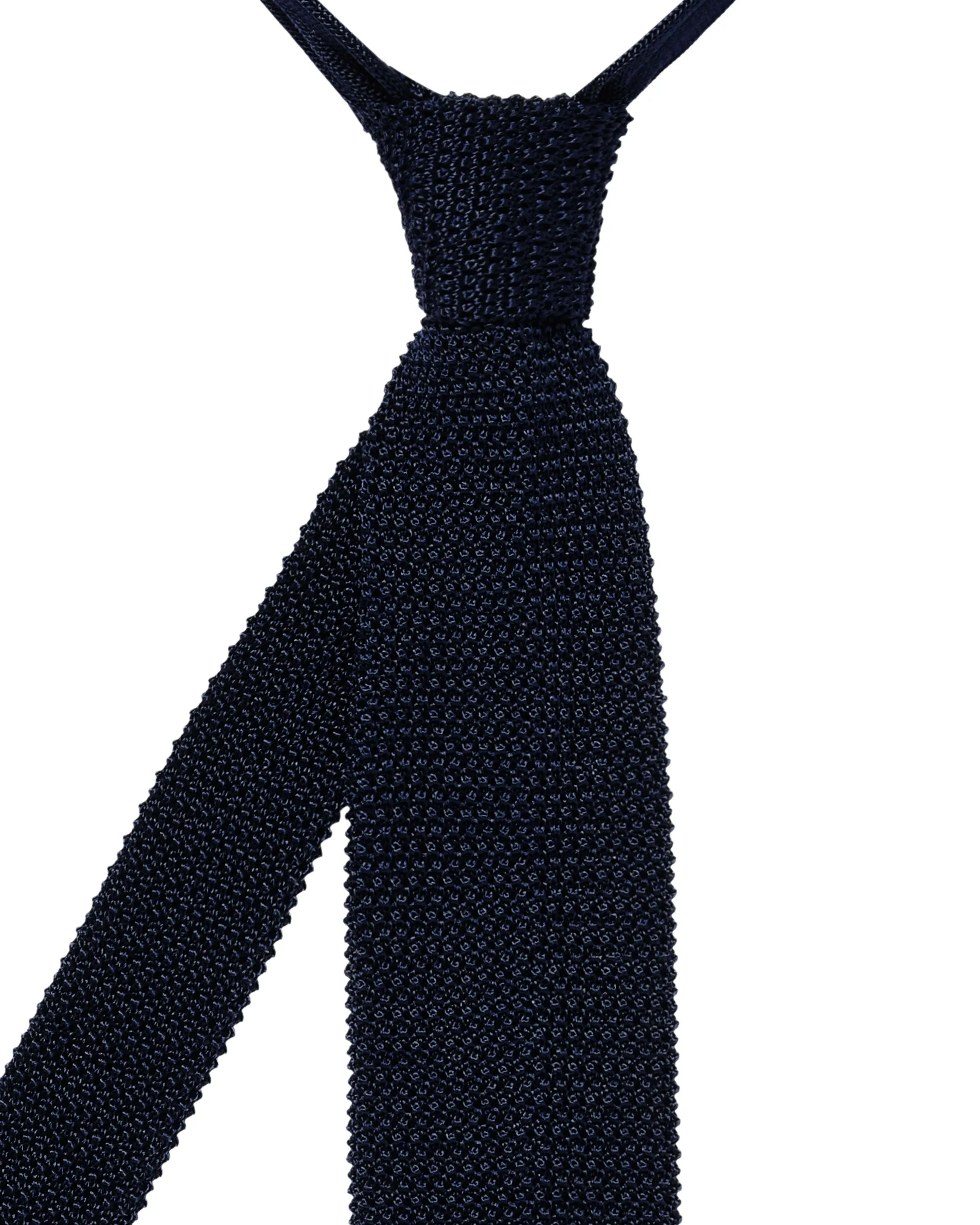 Men's Tricot Solid Silk Tie Navy Blue