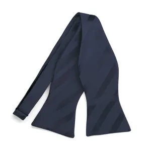 Navy Blue Elite Striped Self-Tie Bow Tie