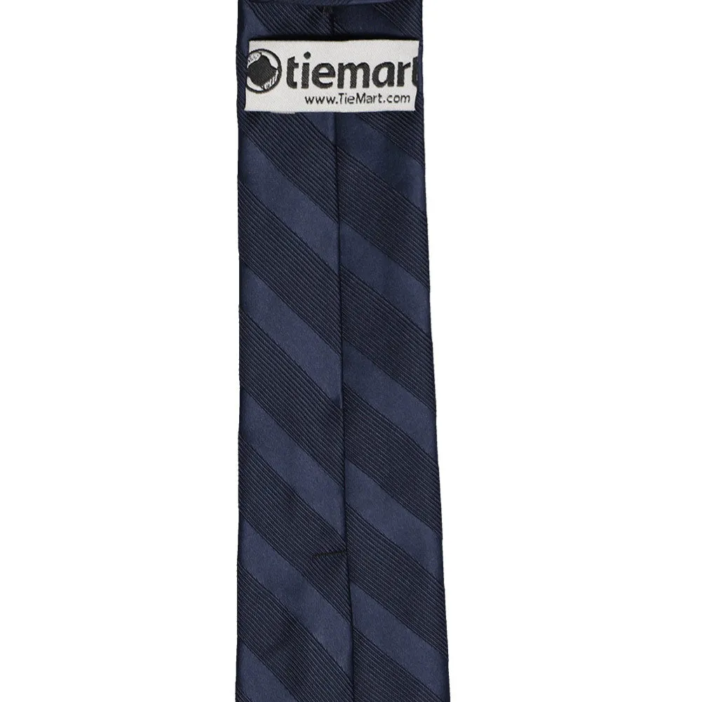Navy Blue Elite Striped Slim Necktie, 2.5" Width