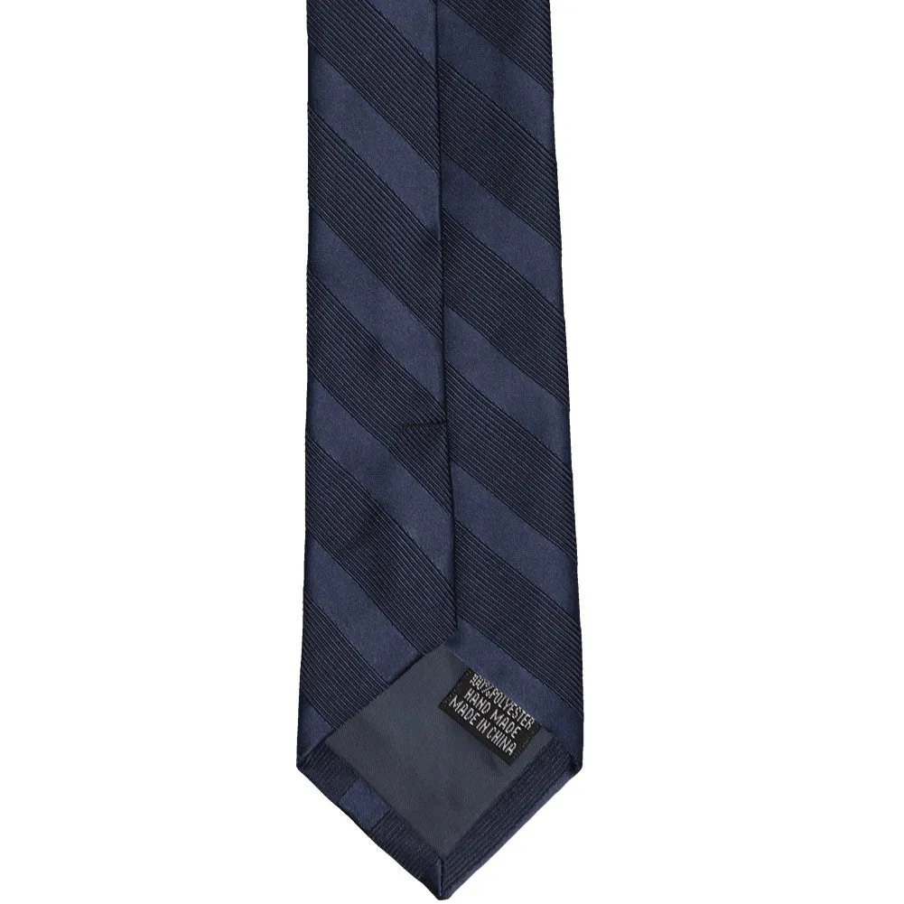 Navy Blue Elite Striped Slim Necktie, 2.5" Width