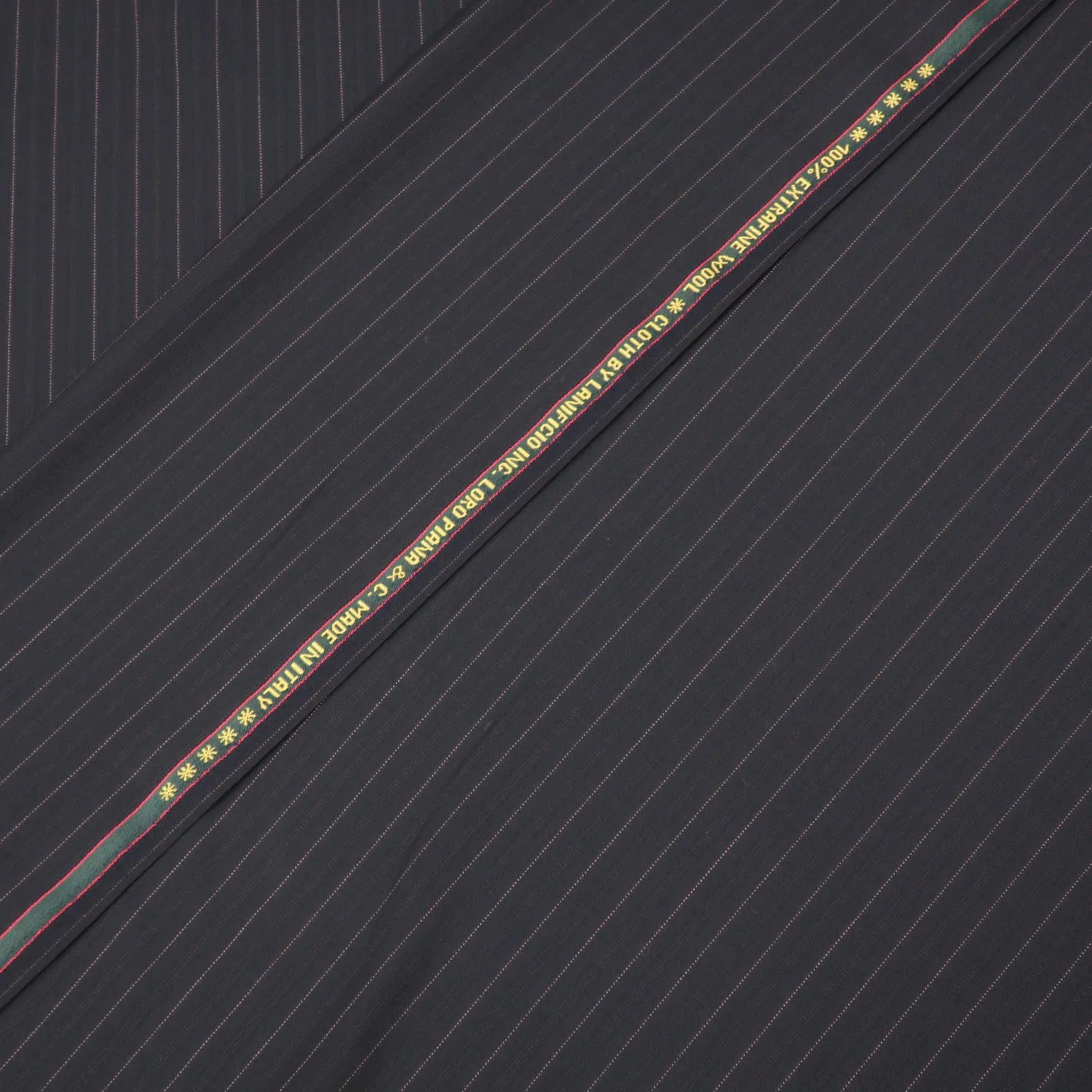 Navy Stripe Loro Piana Extrafine Wool Fabric