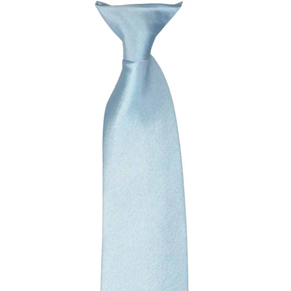 Pale Blue Solid Color Clip-On Tie