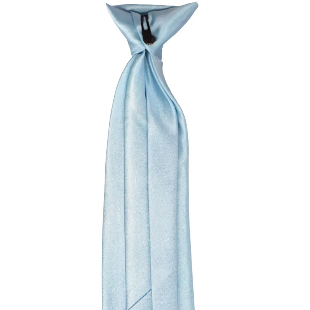 Pale Blue Solid Color Clip-On Tie