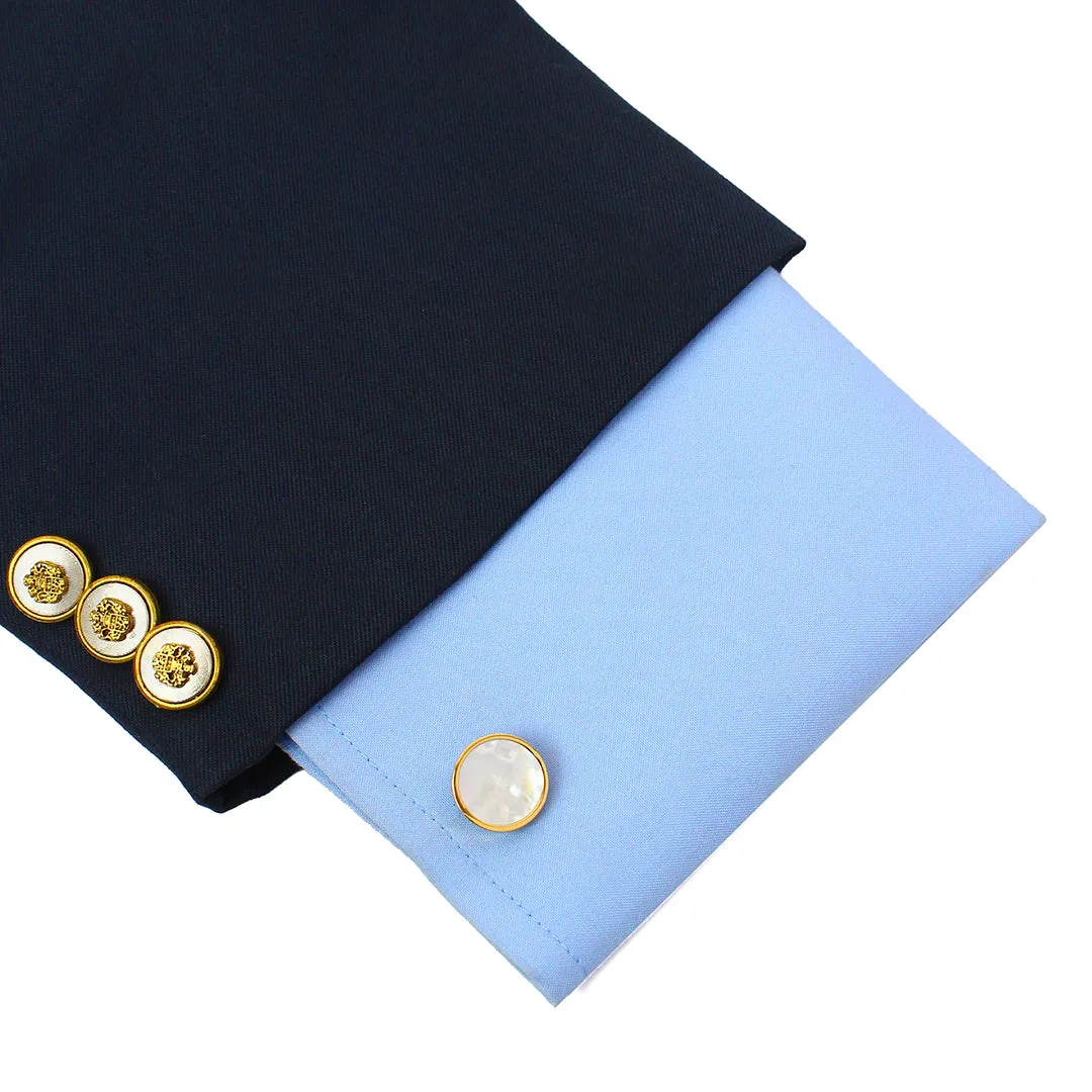 Peluche Circle of Pearl Cufflinks