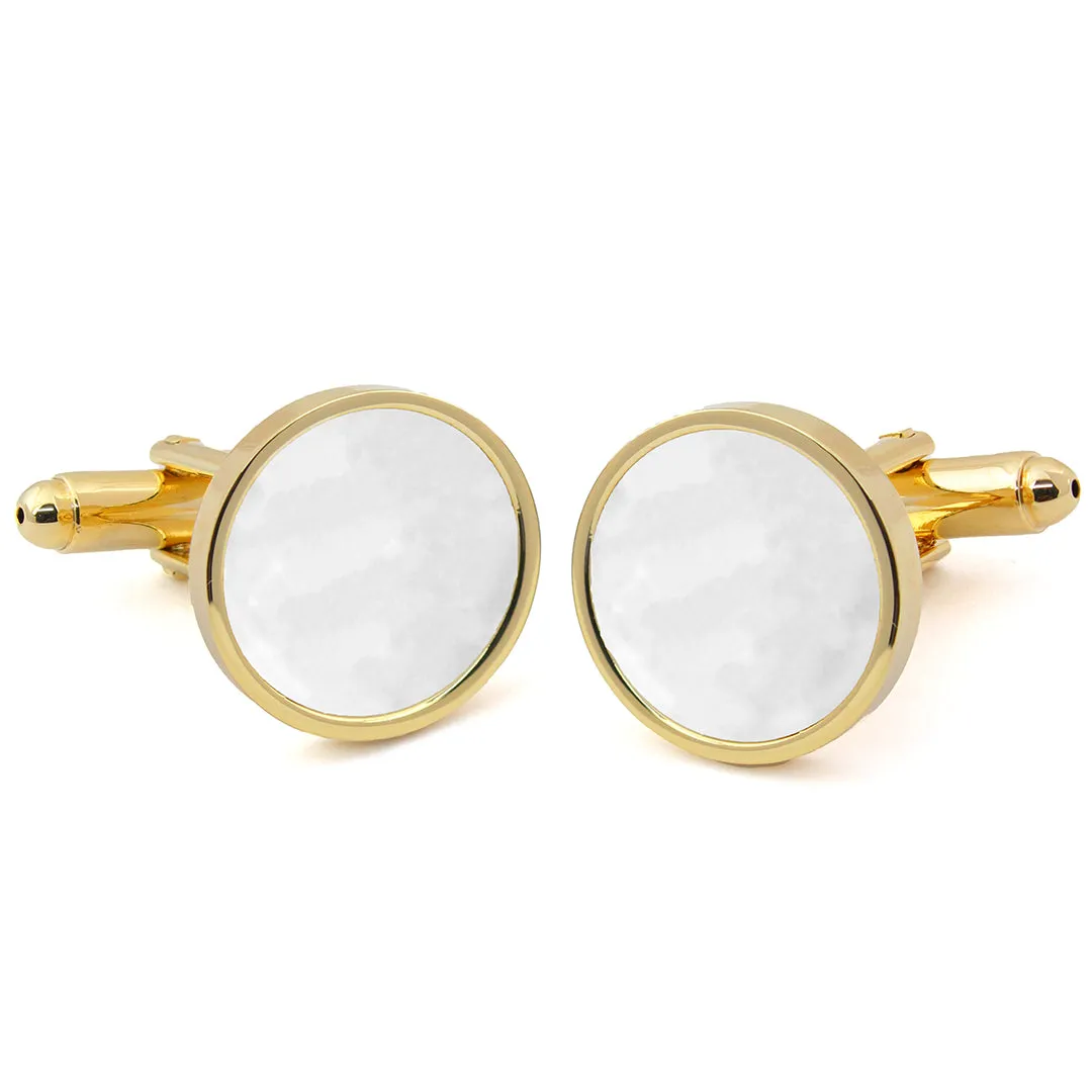Peluche Circle of Pearl Cufflinks