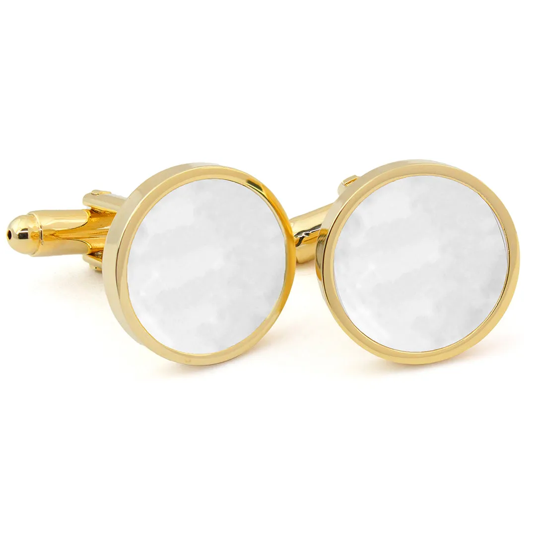 Peluche Circle of Pearl Cufflinks