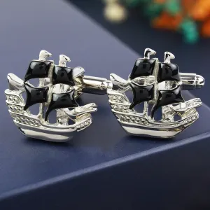 Peluche Men's Bon Voyage Enamel Cufflinks (Black)
