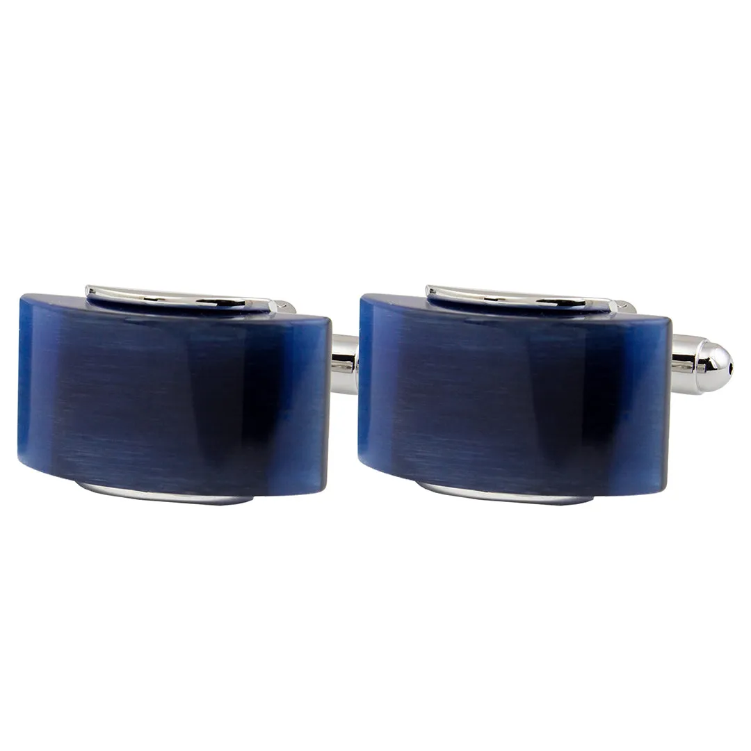 Peluche Stone Saga Blue Cufflinks
