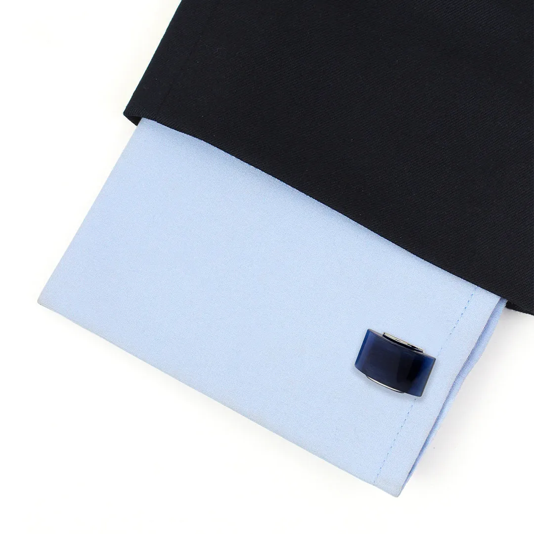 Peluche Stone Saga Blue Cufflinks