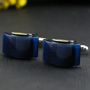 Peluche Stone Saga Blue Cufflinks
