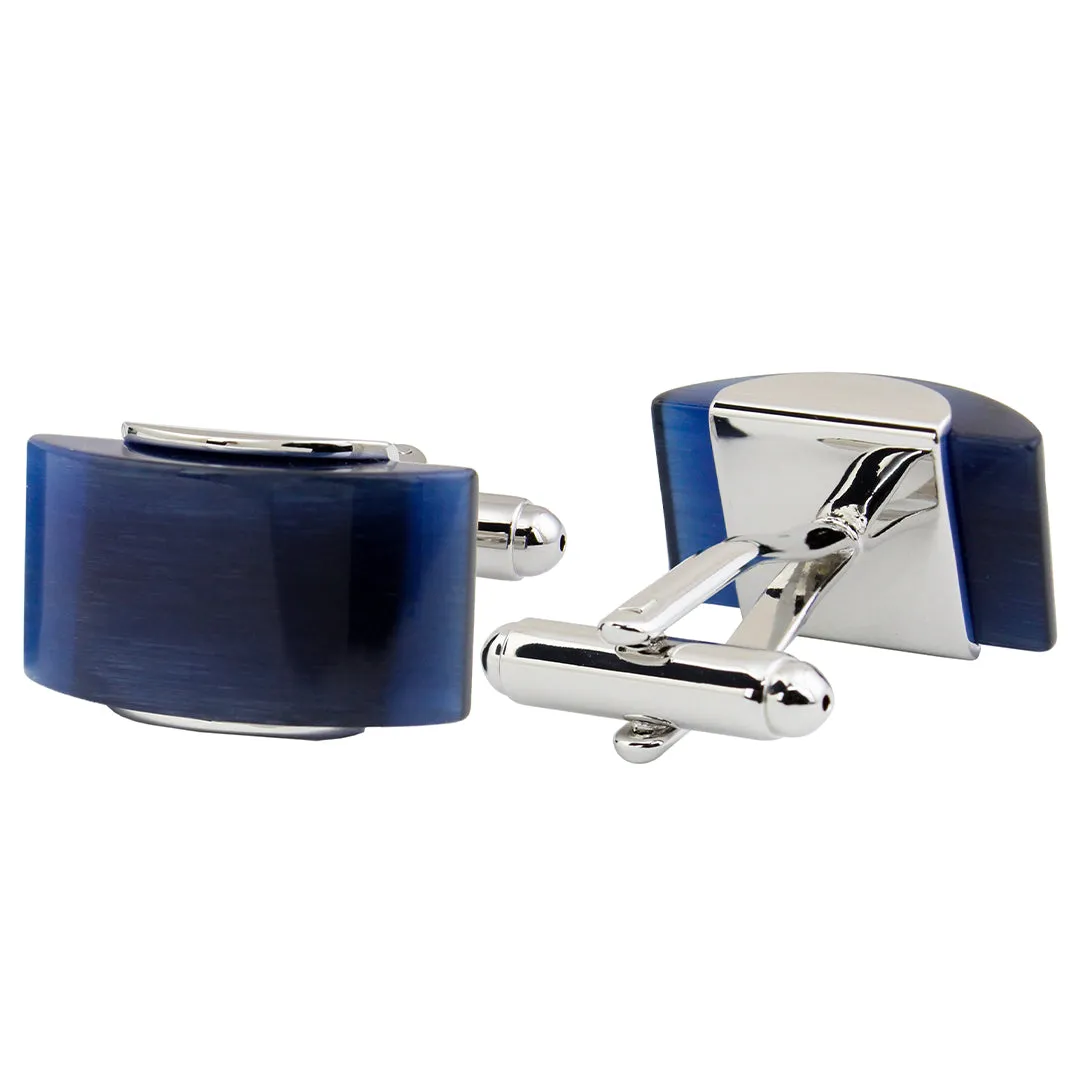 Peluche Stone Saga Blue Cufflinks