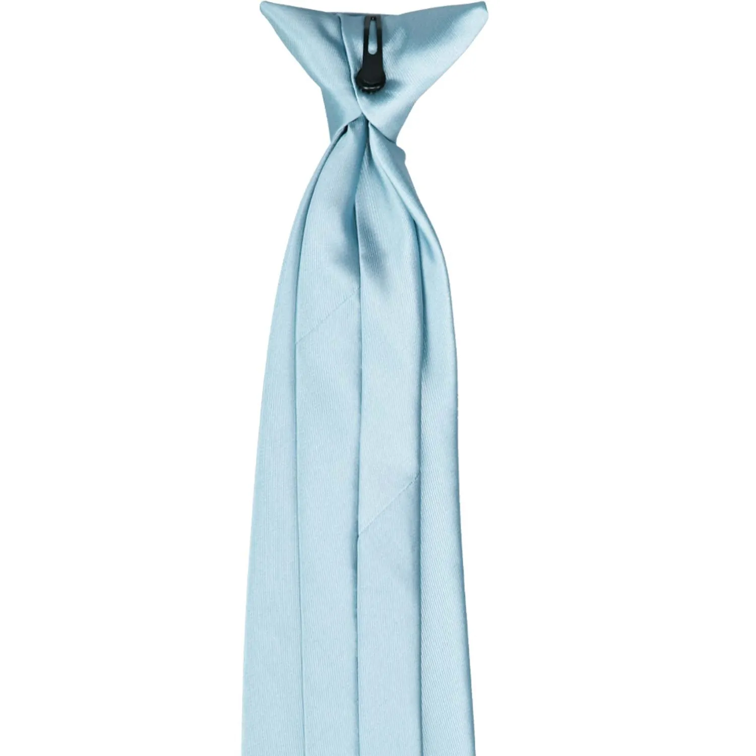 Powder Blue Solid Color Clip-On Tie