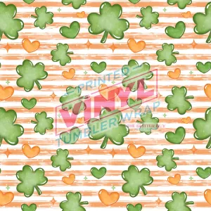 Printed Vinyl - Striped Shamrocks