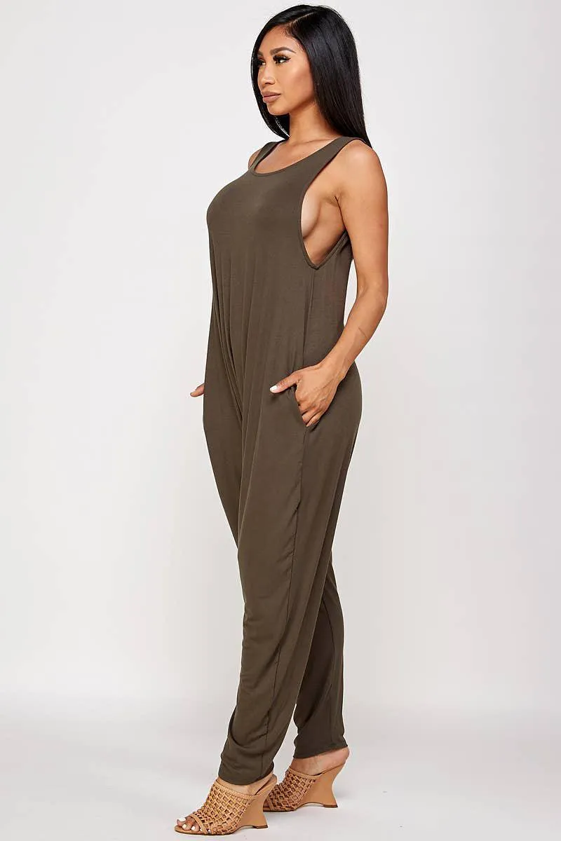 Rayon Spandex Harem Styles Jumpsuit