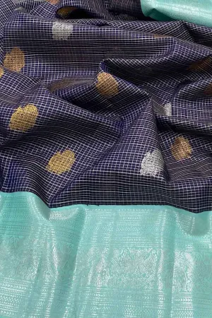 Royal Blue Kanjeevaram Silk Saree - Pure Elegance