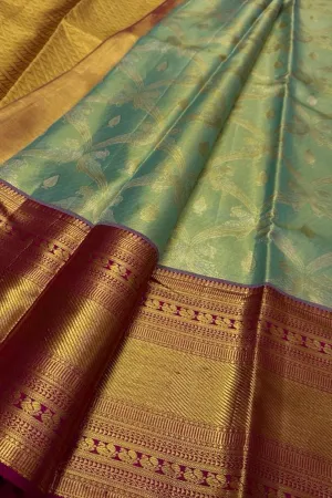 Royal Blue Silk Saree with Kanjeevaram Handloom Design