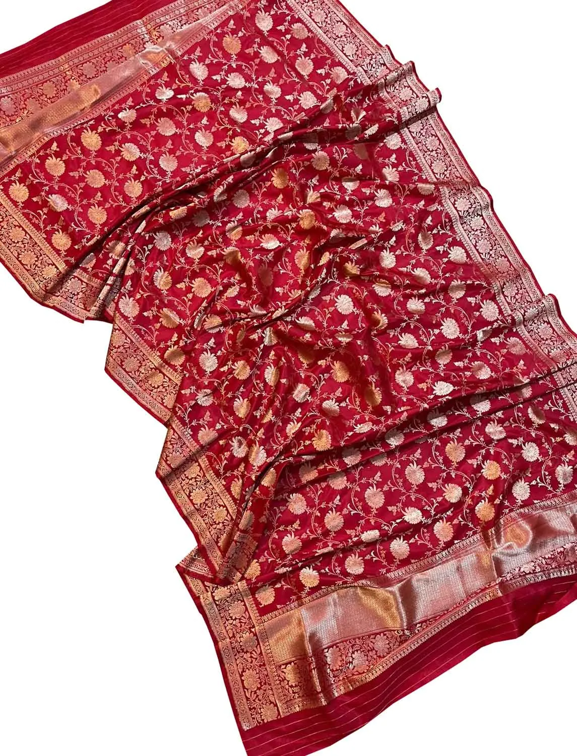 Shop Pink Banarasi Handloom Pure Katan Silk Dupatta Online - Exclusive Collection