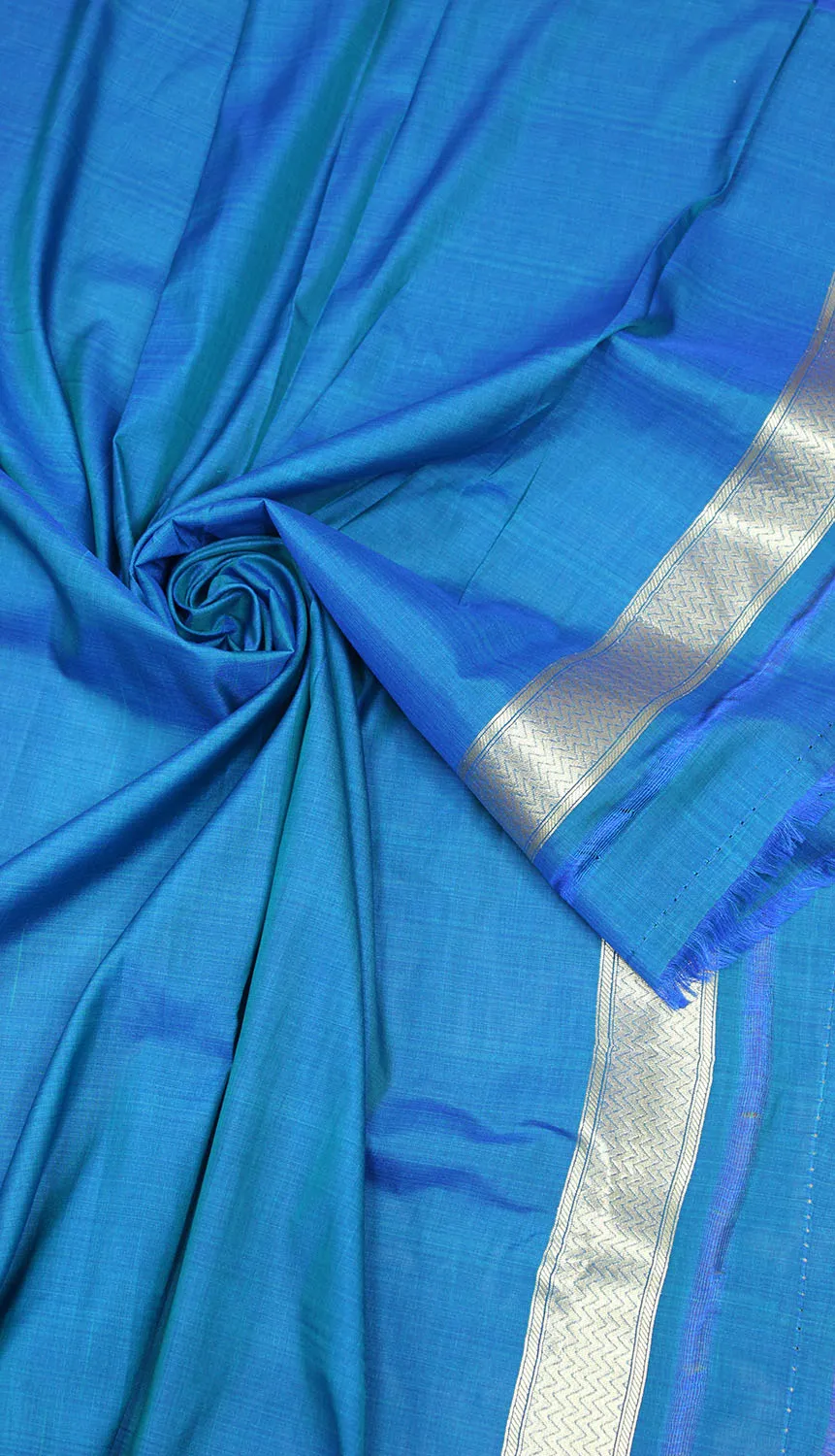Shop the Finest Blue Handloom Banarasi Silk Saree Online - Exclusive Collection