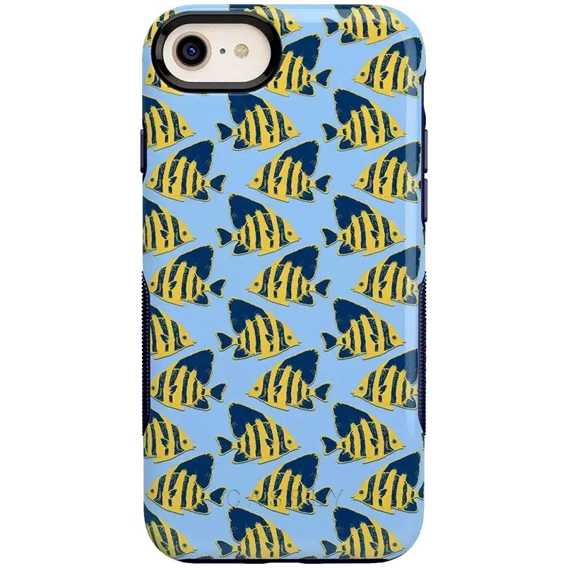 Something's Fishy | Navy Blue & Yellow Fish Print Case