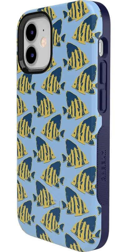 Something's Fishy | Navy Blue & Yellow Fish Print Case