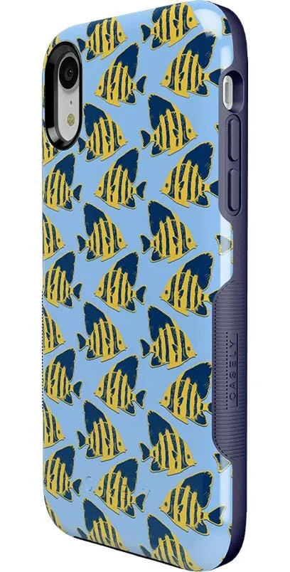 Something's Fishy | Navy Blue & Yellow Fish Print Case