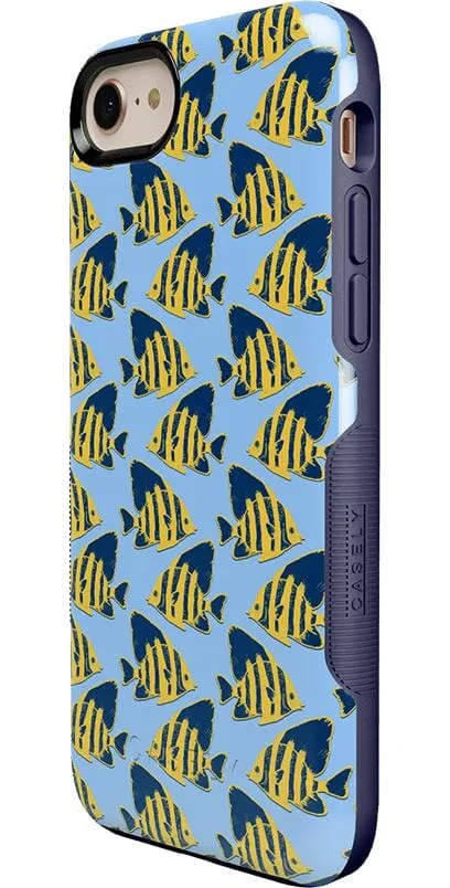 Something's Fishy | Navy Blue & Yellow Fish Print Case