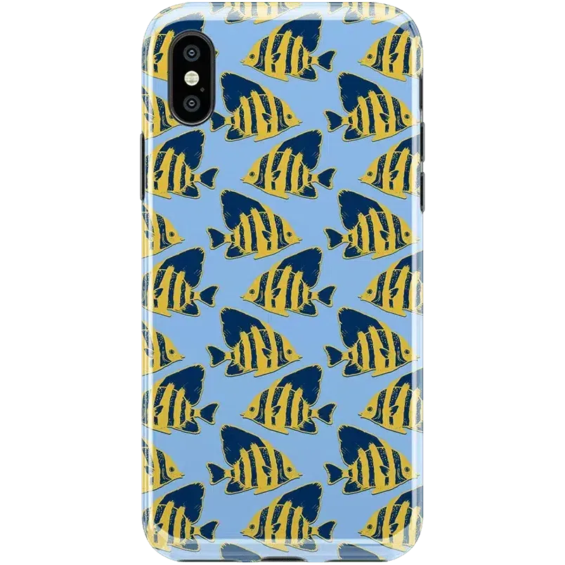 Something's Fishy | Navy Blue & Yellow Fish Print Case