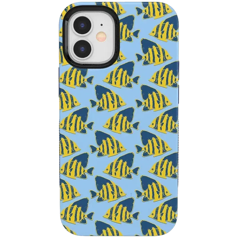 Something's Fishy | Navy Blue & Yellow Fish Print Case