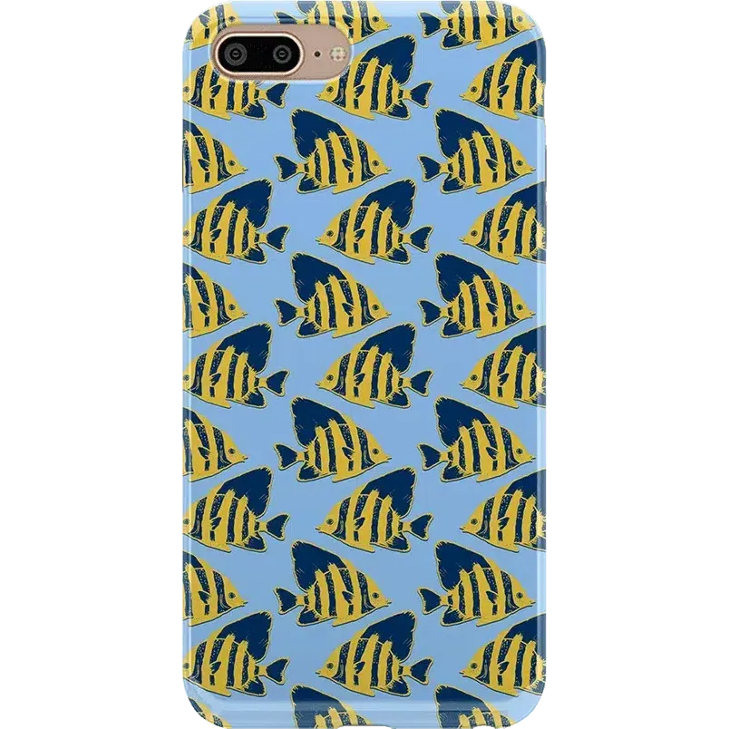 Something's Fishy | Navy Blue & Yellow Fish Print Case