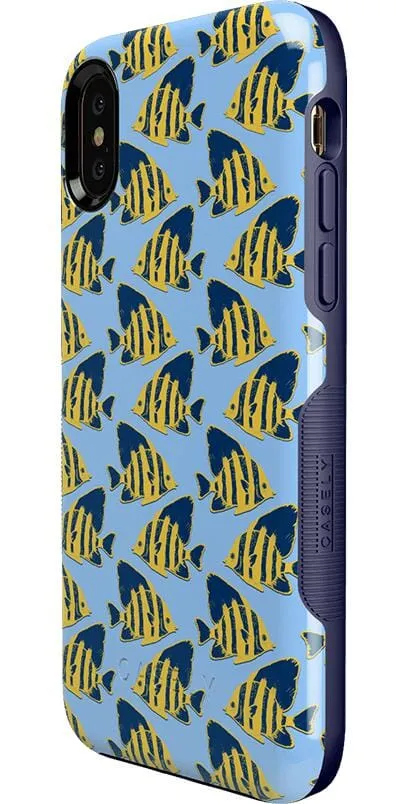 Something's Fishy | Navy Blue & Yellow Fish Print Case
