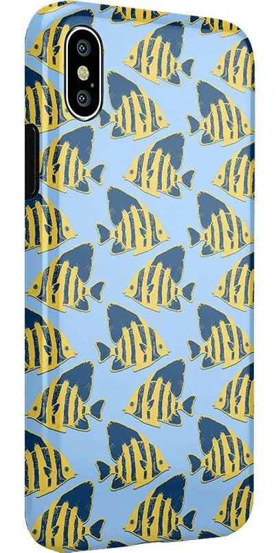 Something's Fishy | Navy Blue & Yellow Fish Print Case