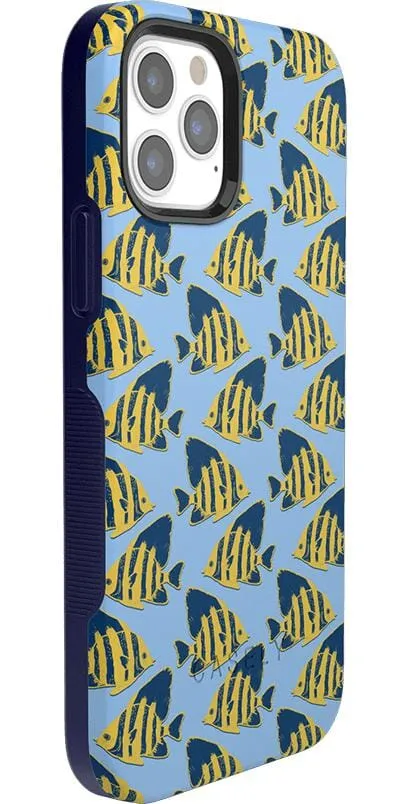 Something's Fishy | Navy Blue & Yellow Fish Print Case