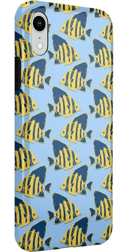 Something's Fishy | Navy Blue & Yellow Fish Print Case