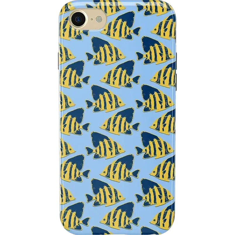 Something's Fishy | Navy Blue & Yellow Fish Print Case