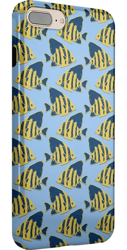 Something's Fishy | Navy Blue & Yellow Fish Print Case