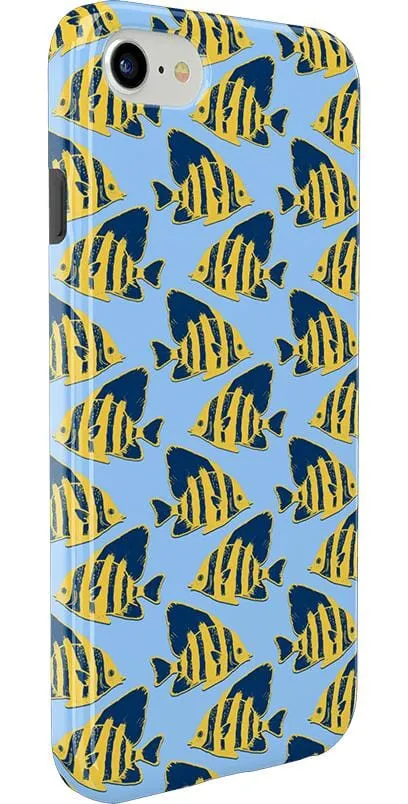 Something's Fishy | Navy Blue & Yellow Fish Print Case