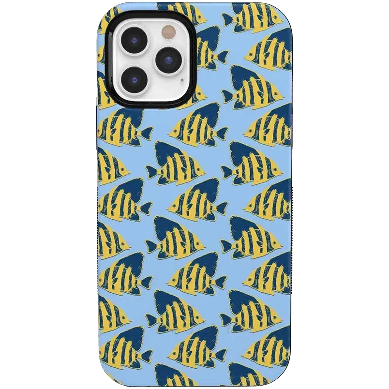 Something's Fishy | Navy Blue & Yellow Fish Print Case