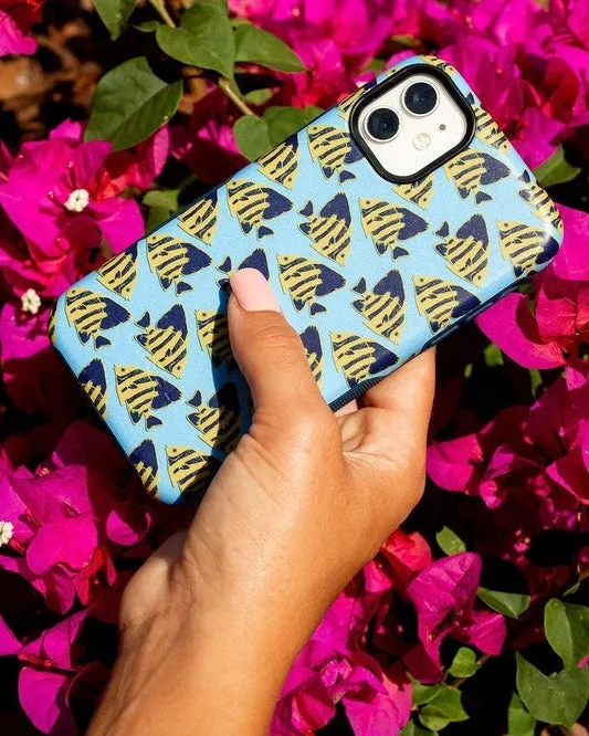 Something's Fishy | Navy Blue & Yellow Fish Print Case