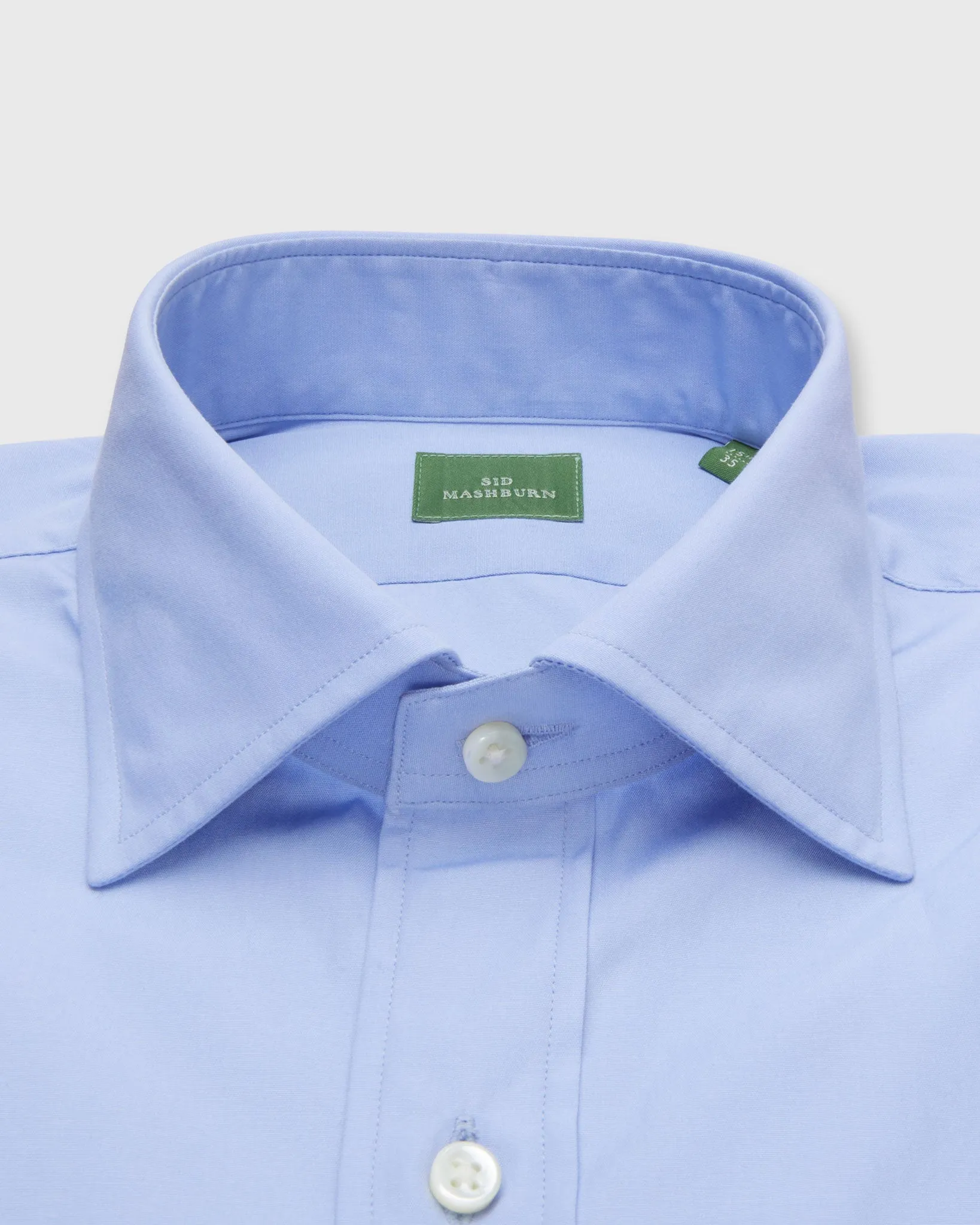 Spread Collar Dress Shirt in Blue Poplin
