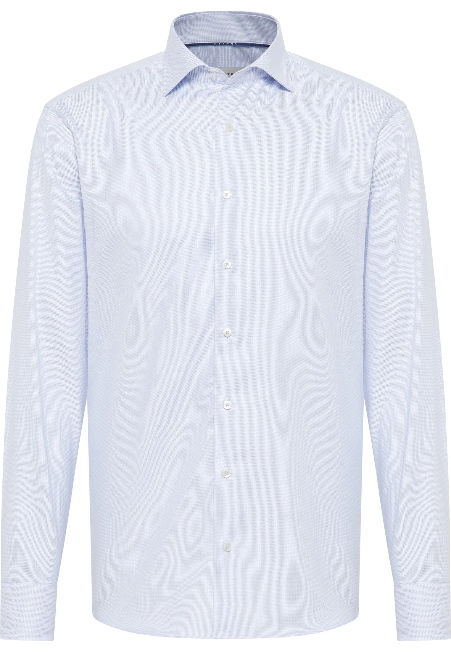 'Structured Twill' In Sky Blue - Slim Fit - Textured Weave Cotton Twill Dress Shirt with Cutaway Collar by Eterna 1863