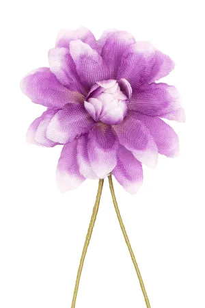 White & Purple Dahlia Boutonnière Flower