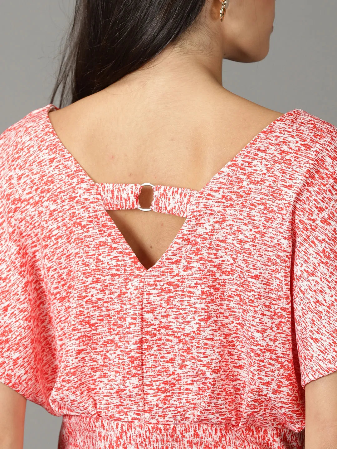 Women's Red Printed Top