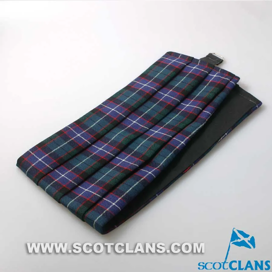 Wool Cummerbund in Hunter Modern Tartan